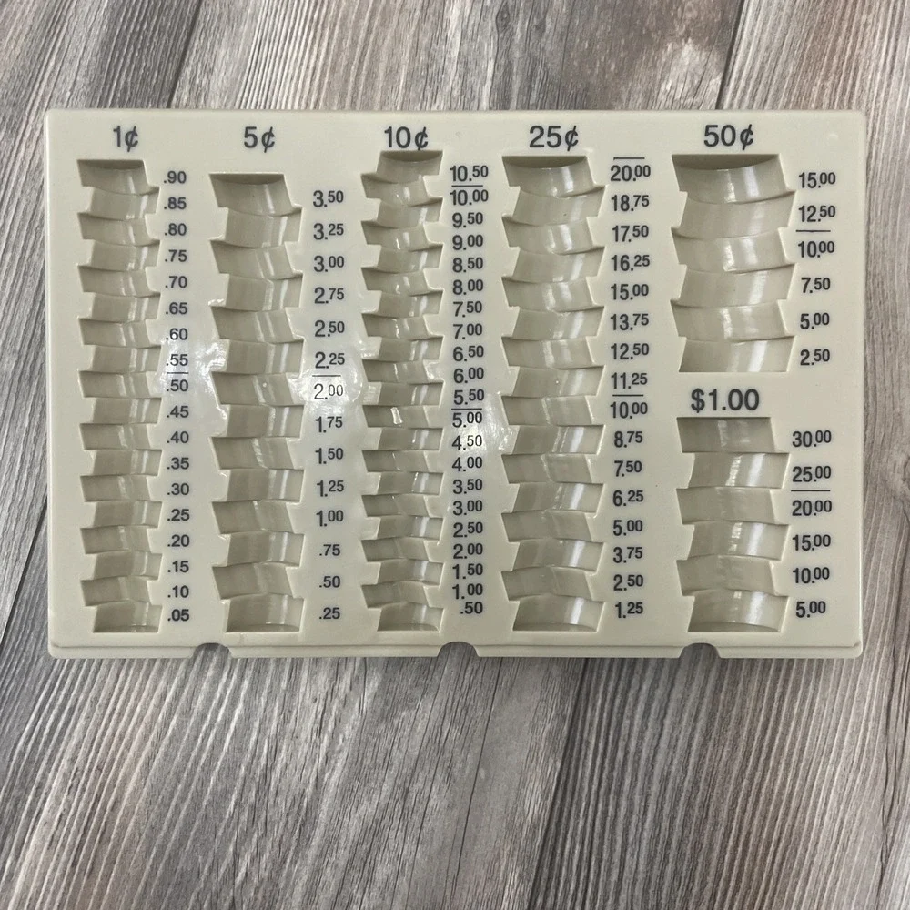 One-Piece Plastic Coin Counting Tray / Coin Sorter GUC